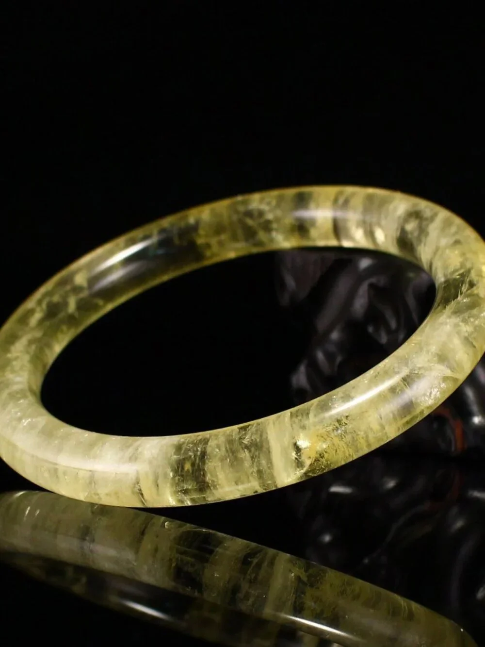 Natural Brazil Yellow Quartz Citrine Bangle Bracelet 40.1g 60.5mm I.D Certified